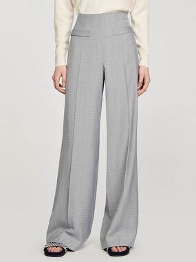 Sandro Grey Beha High Waisted Flared Leg Pants Sz 6